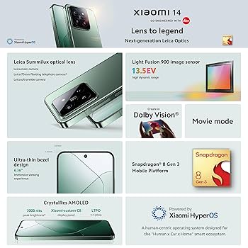 Xiaomi 14 Smartphone - 12GB RAM+512GB ROM - Black (UK